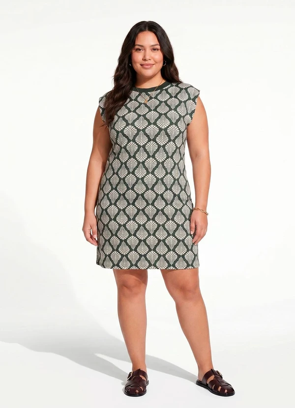Quintess - Vestido Bicolor Verde em Malha Fria