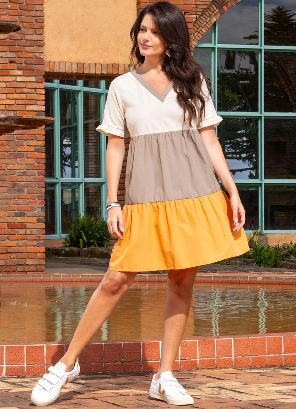 Quintess - Vestido Bicolor Verde em Malha 10