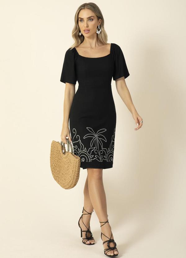 Gris - Vestido Bordado com Lantejoulas Preto 3