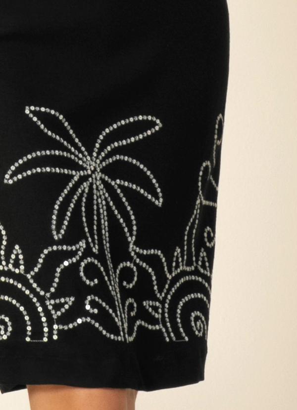 Gris - Vestido Bordado com Lantejoulas Preto 7