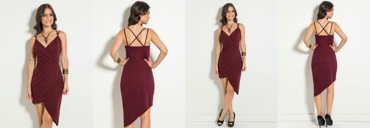 Vestido Bord Assimtrico com Alas