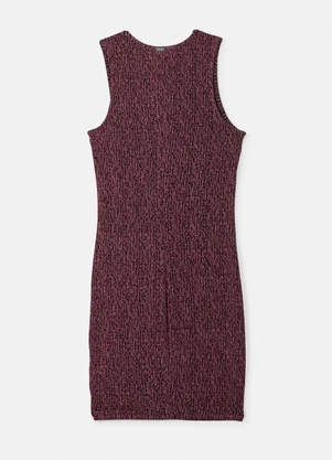 Authoria - Vestido Bordô de Lurex Assimétrico Bordo - AUTHORIA