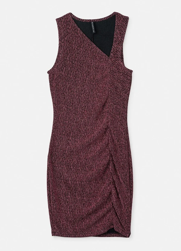 Authoria - Vestido Bordô de Lurex Assimétrico Bordo 1