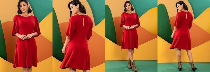 Vestido Bord em Malha de Viscose