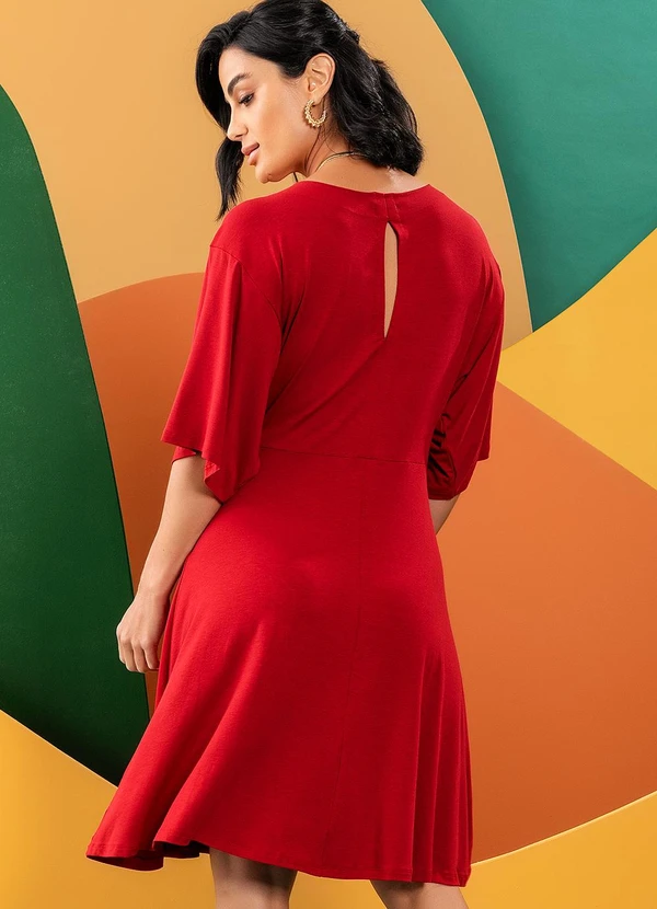 Quintess - Vestido Bordô em Malha de Viscose 2