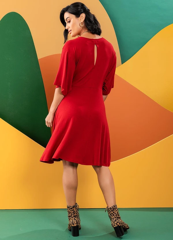 Quintess - Vestido Bordô em Malha de Viscose 4