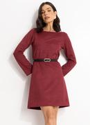 Vestido Bord� em Malha Suede Encorpada