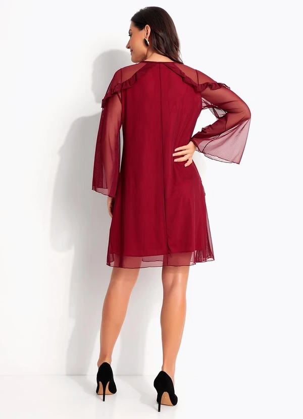 Quintess - Vestido Bordô em Tule 2