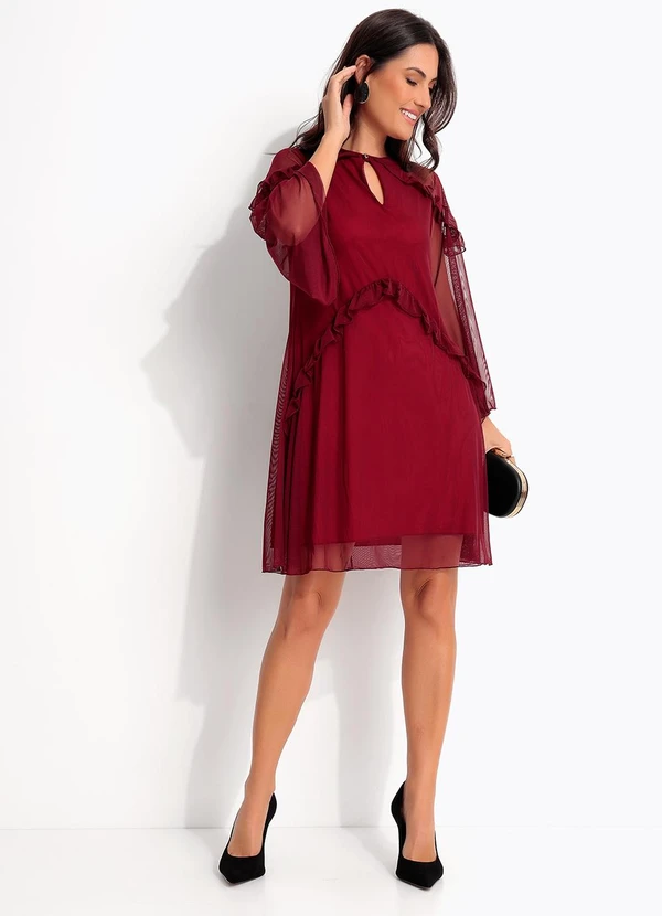 Quintess - Vestido Bordô em Tule 7