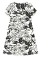 Malwee - Vestido Terracota Evasê Curto Floral - variação: Branco
