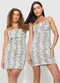 Enfim - Vestido Terracota Justo Animal Print - variação: Branco