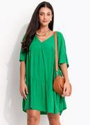 Vestido Camadas Verde em Viscose