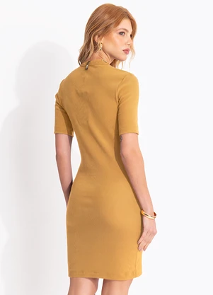 Colcci - Vestido Canelado Amarelo - COLCCI