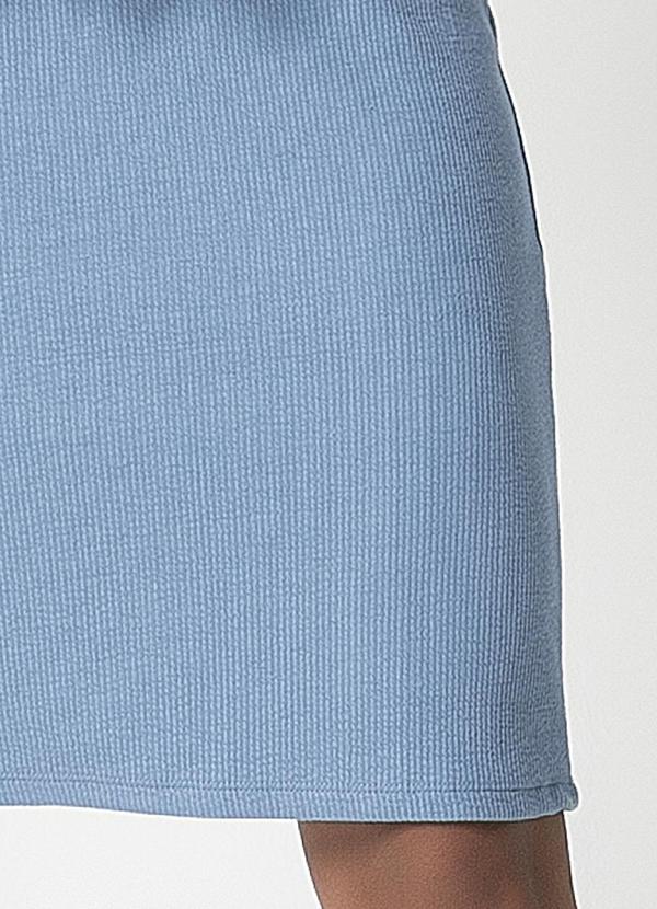 Habana - Vestido Canelado Básico Feminino Azul 4