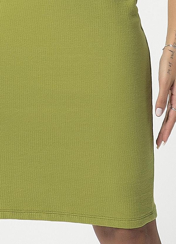 Habana - Vestido Canelado Básico Feminino Verde 4