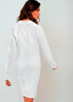 bonprix - Vestido Canelado Branco - BONPRIX