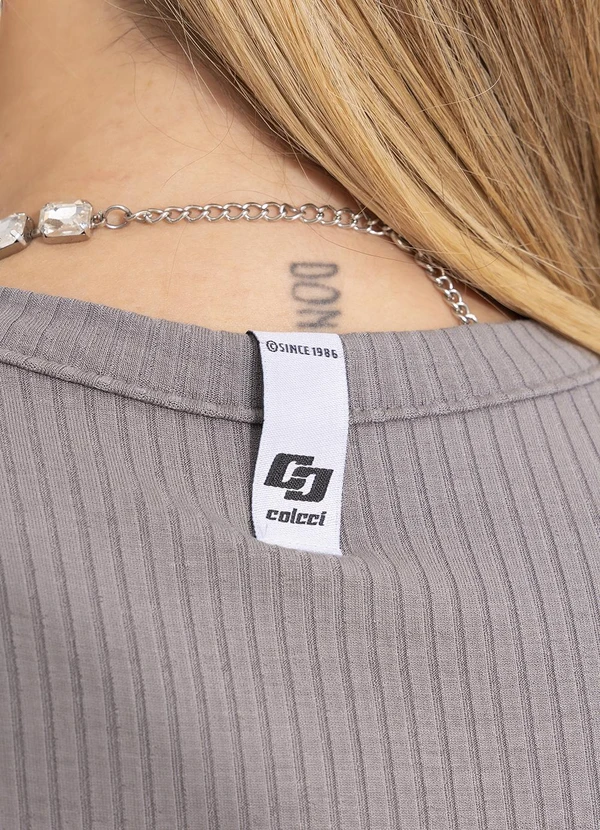 Colcci - Vestido Canelado Cinza 8