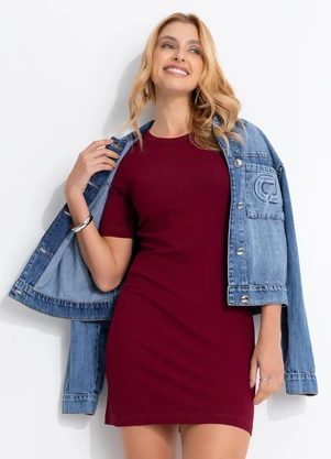Colcci Jeans - Vestido Canelado Cj Vermelho - COLCCI JEANS