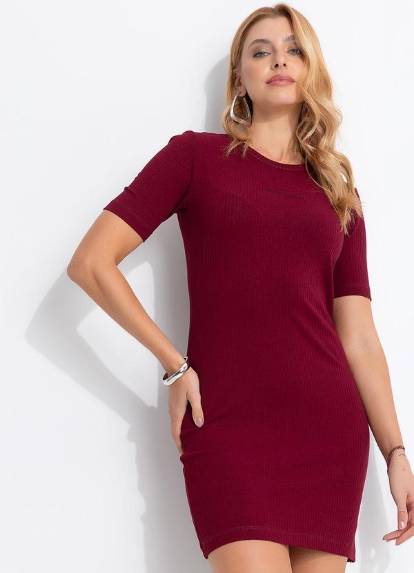 Colcci Jeans - Vestido Canelado Cj Vermelho