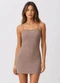 Select - Vestido Canelado de Alça Vermelho - variação: Marrom