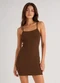 Select - Vestido Canelado de Alça Vermelho - variação: Marrom