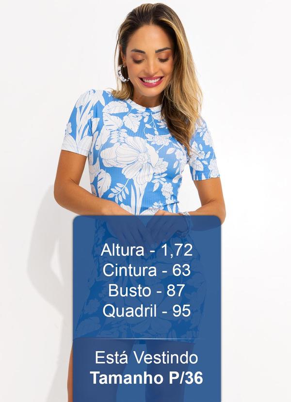 Colcci - Vestido Canelado Estampado Azul 5
