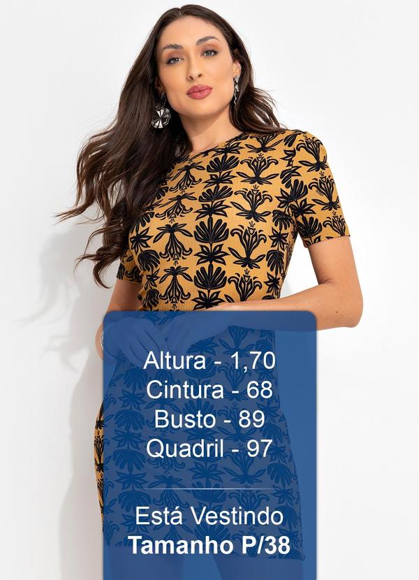 Colcci - Vestido Canelado Estampado Bege 5