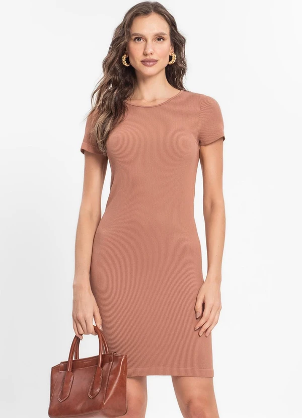 Endless - Vestido Canelado Feminino Marrom