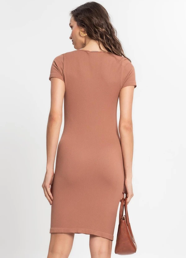Endless - Vestido Canelado Feminino Marrom 2