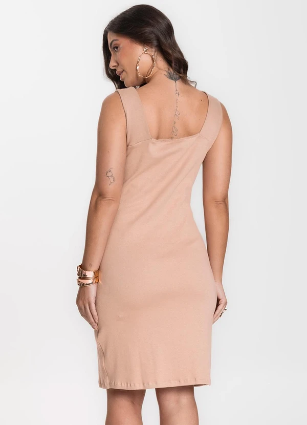 Select - Vestido Canelado Feminino Marrom 2