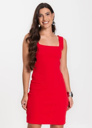 Select - Vestido Canelado Feminino Vermelho - SELECT