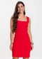 Select - Vestido Canelado Feminino Laranja - variação: Vermelho