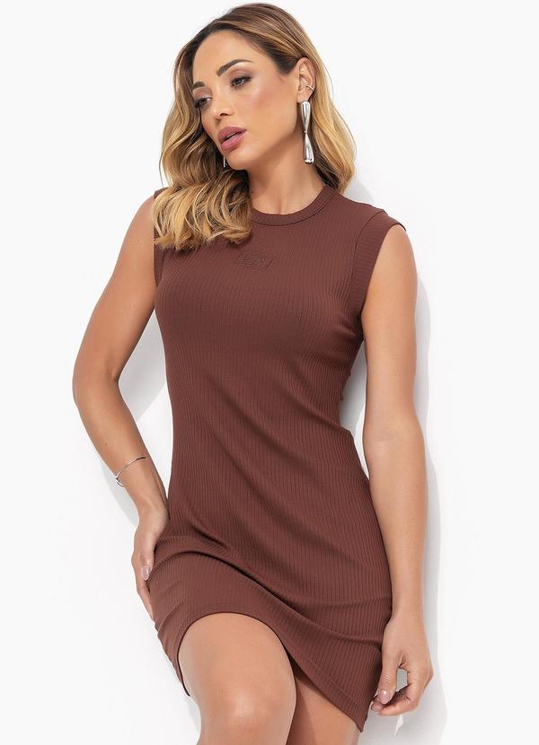 Colcci - Vestido Canelado Marrom