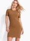 Colcci - Vestido Canelado Marrom - variação: Marrom