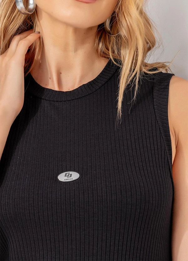 Colcci - Vestido Canelado Preto 9