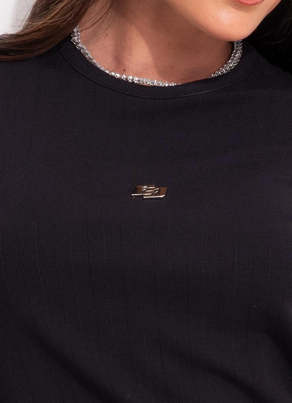 Colcci - Vestido Canelado Preto 9