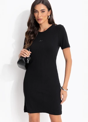 Colcci - Vestido Canelado Preto - COLCCI