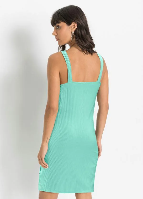 bonprix - Vestido Canelado Verde 2