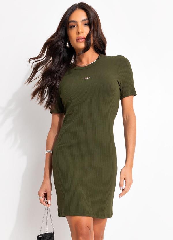 Colcci - Vestido Canelado Verde