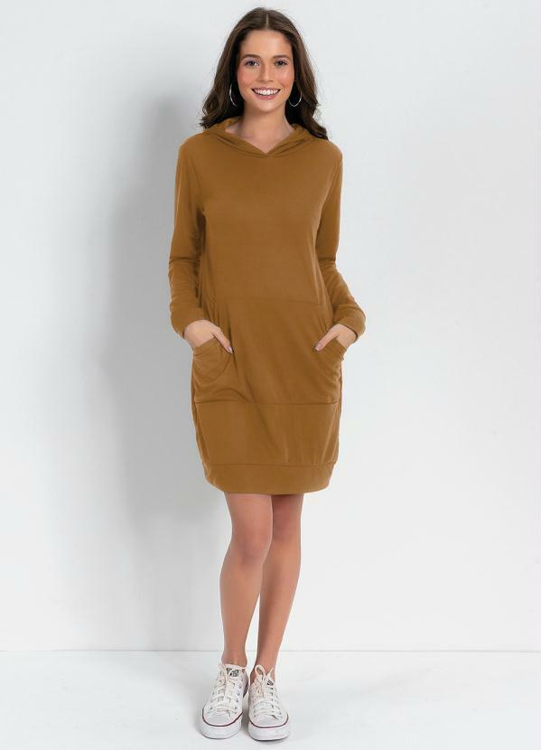 Moda Pop - Vestido Caramelo com Touca 3