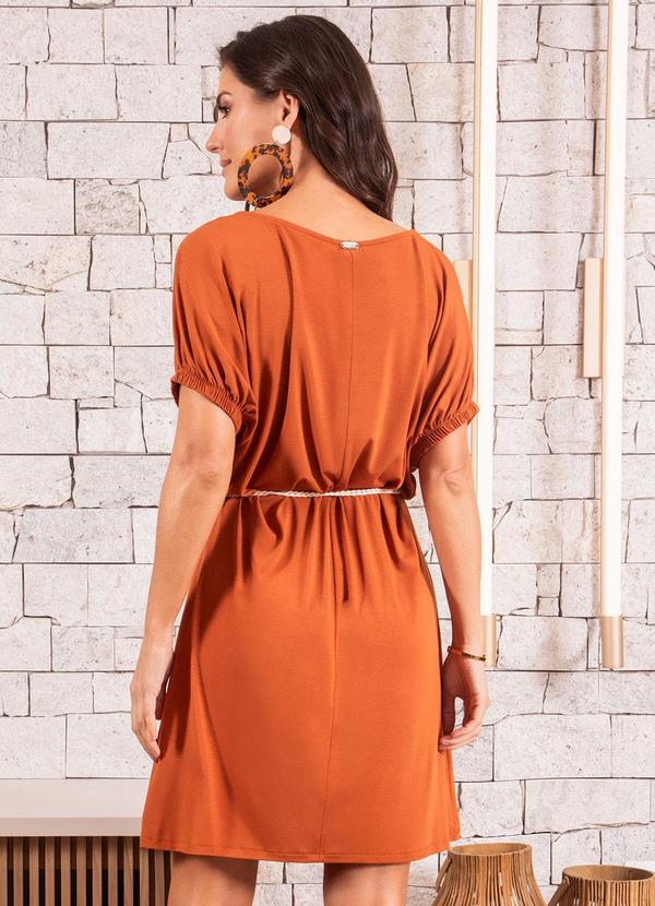 Quintess - Vestido Caramelo em Malha de Viscose 2