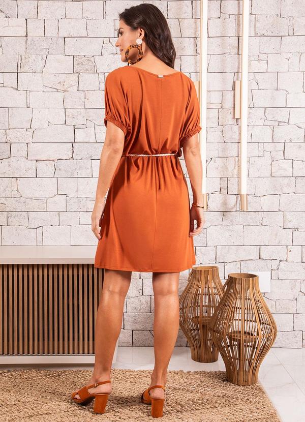 Quintess - Vestido Caramelo em Malha de Viscose 5