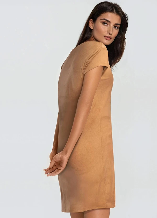 bonprix - Vestido Caramelo em Malha Suede 2