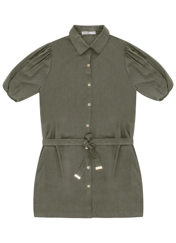 Endless - Vestido Chemise de Viscose Verde