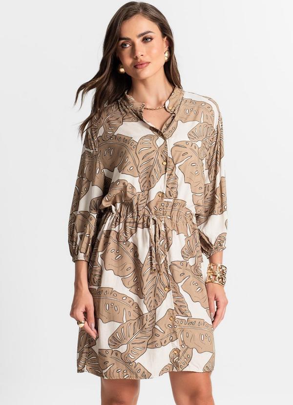 Endless - Vestido Chemise Estampado Marrom