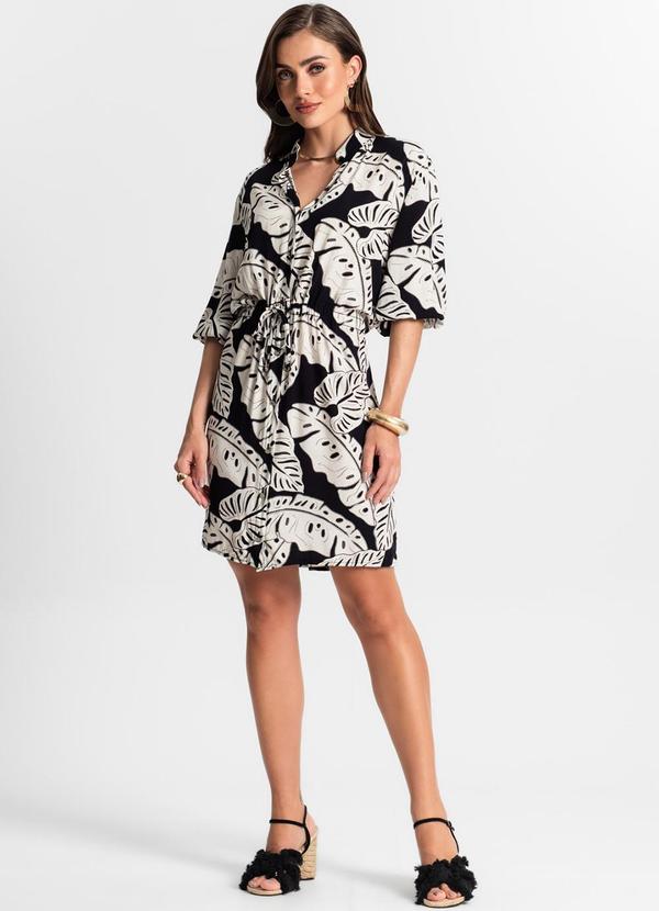 Endless - Vestido Chemise Estampado Preto 3