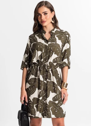 Endless - Vestido Chemise Estampado Verde - ENDLESS