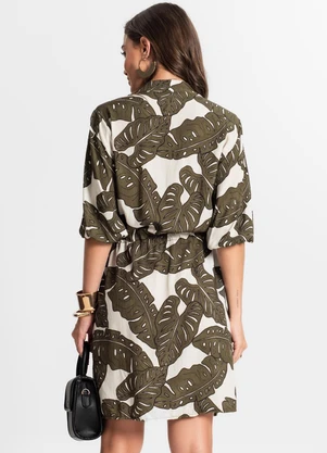 Endless - Vestido Chemise Estampado Verde - ENDLESS