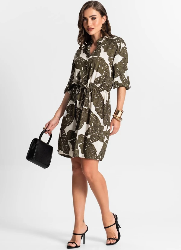 Endless - Vestido Chemise Estampado Verde 3