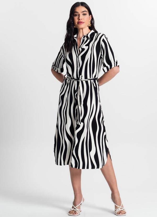 Select - Vestido Chemise Feminino Viscose Bege 1